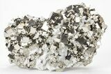 Gleaming Cubic Pyrite and Quartz Crystal Association - Peru #213664-1